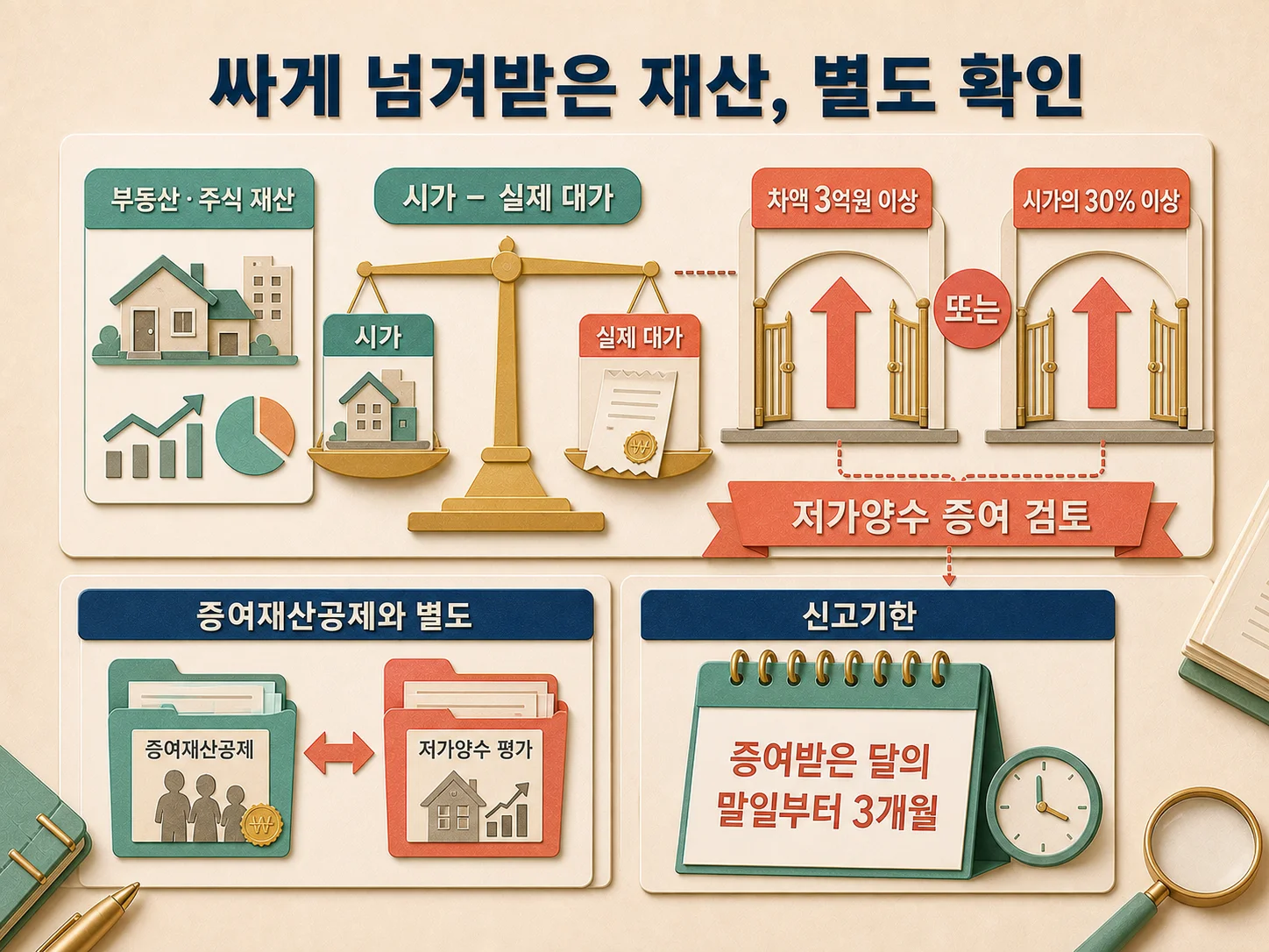 부동산·주식 저가양수의 시가 차액과 증여세 신고 확인사항