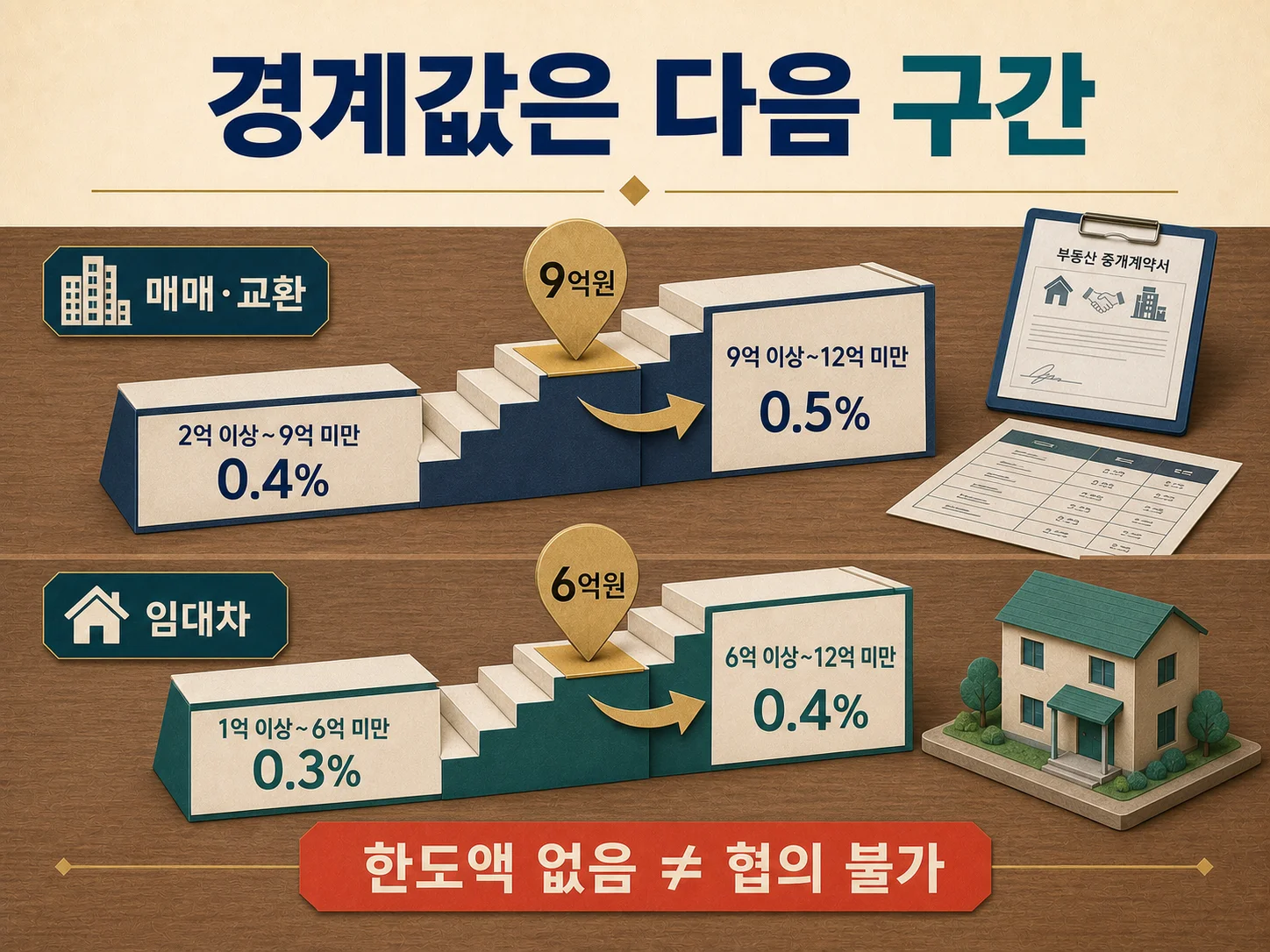 서울 주택 중개보수 매매·임대차 구간과 상한요율 비교