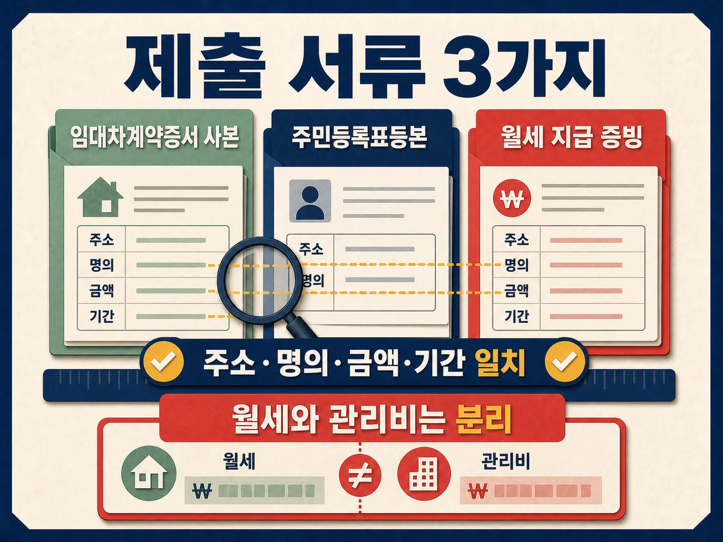 계약서·등본·이체 증빙으로 확인하는 월세 세액공제 제출서류