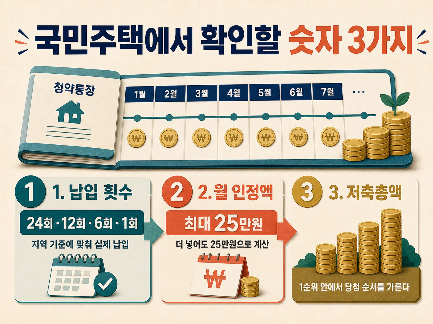 국민주택 1순위 납입 횟수와 저축총액 확인 체크리스트