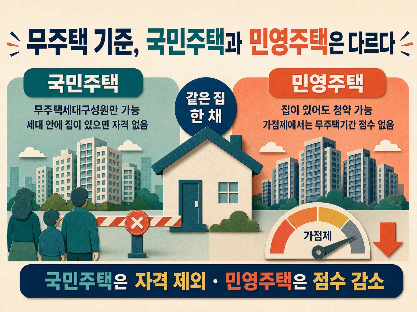 국민주택 무주택세대구성원 자격 조건 설명