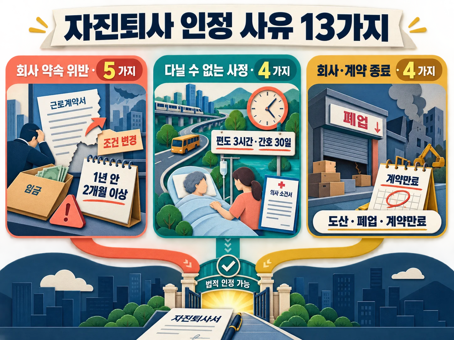 자진퇴사여도 실업급여가 인정되는 정당한 이직 사유 목록
