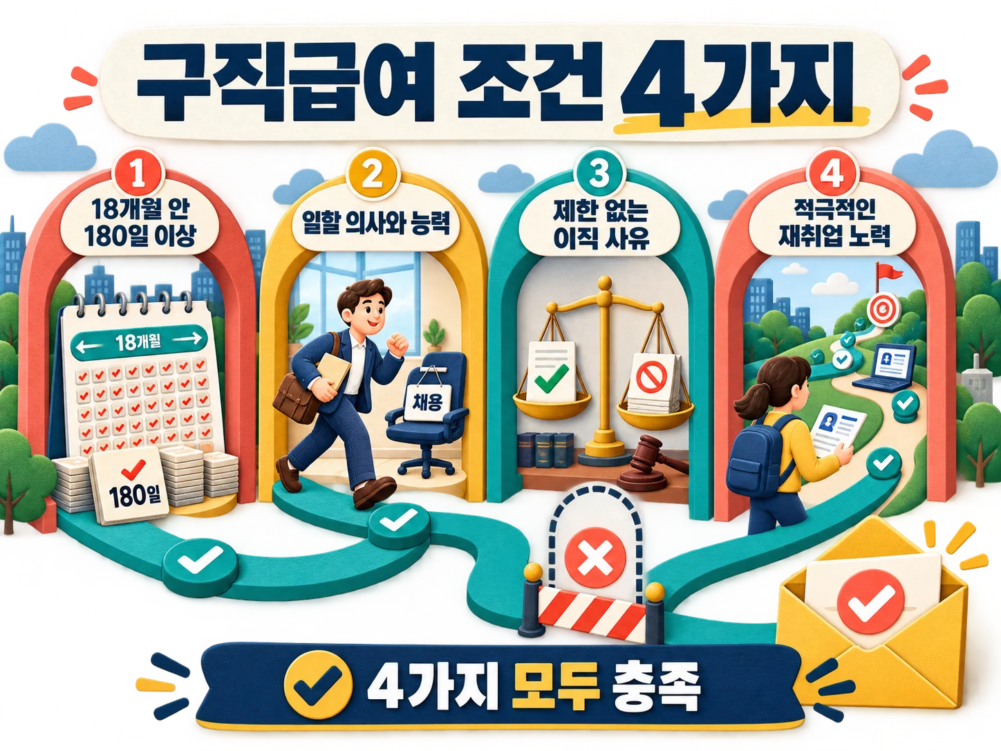 고용보험법 구직급여 수급자격 4가지 요건 정리