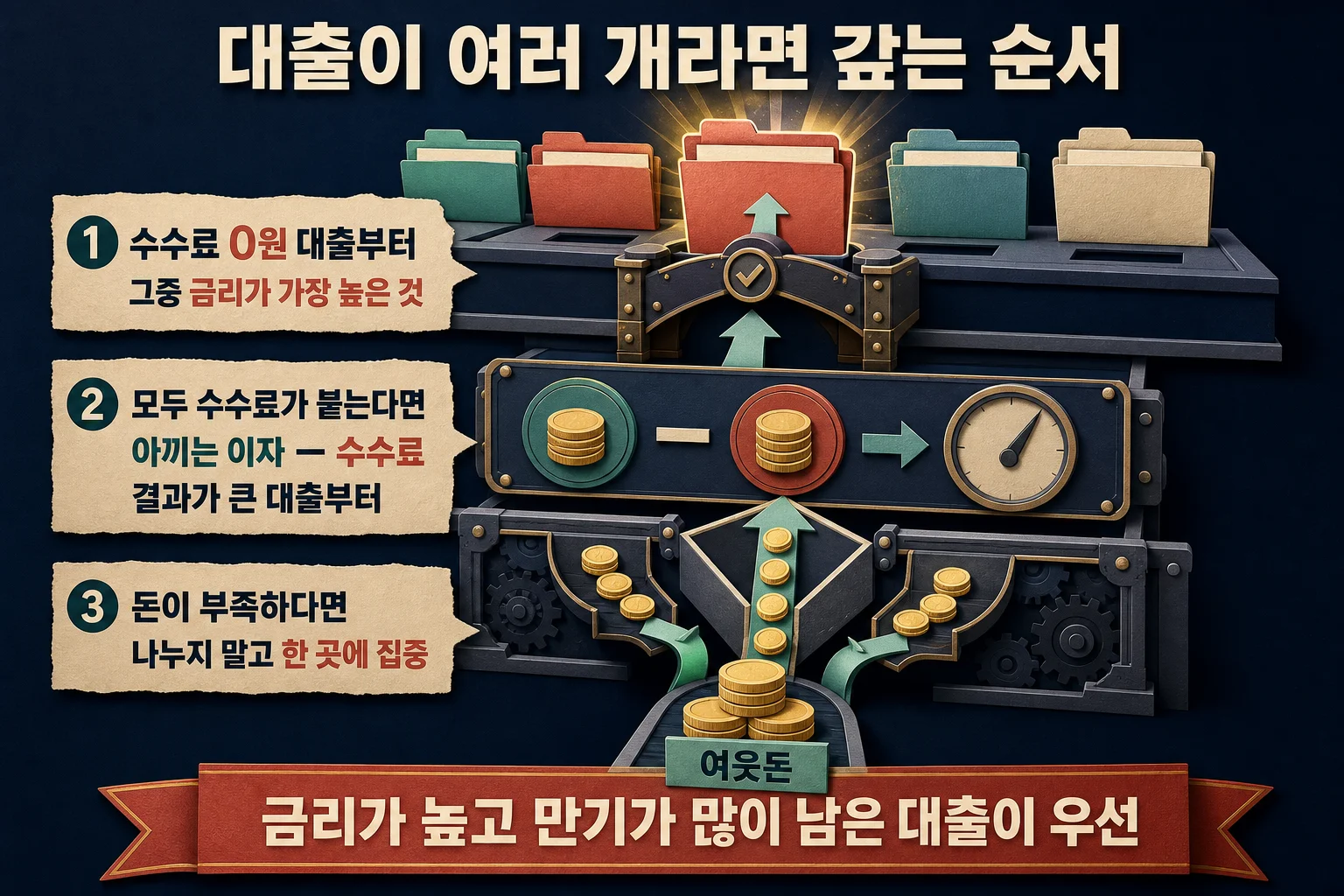 여러 대출 중 어느 것부터 조기상환할지 순서를 정하는 이미지