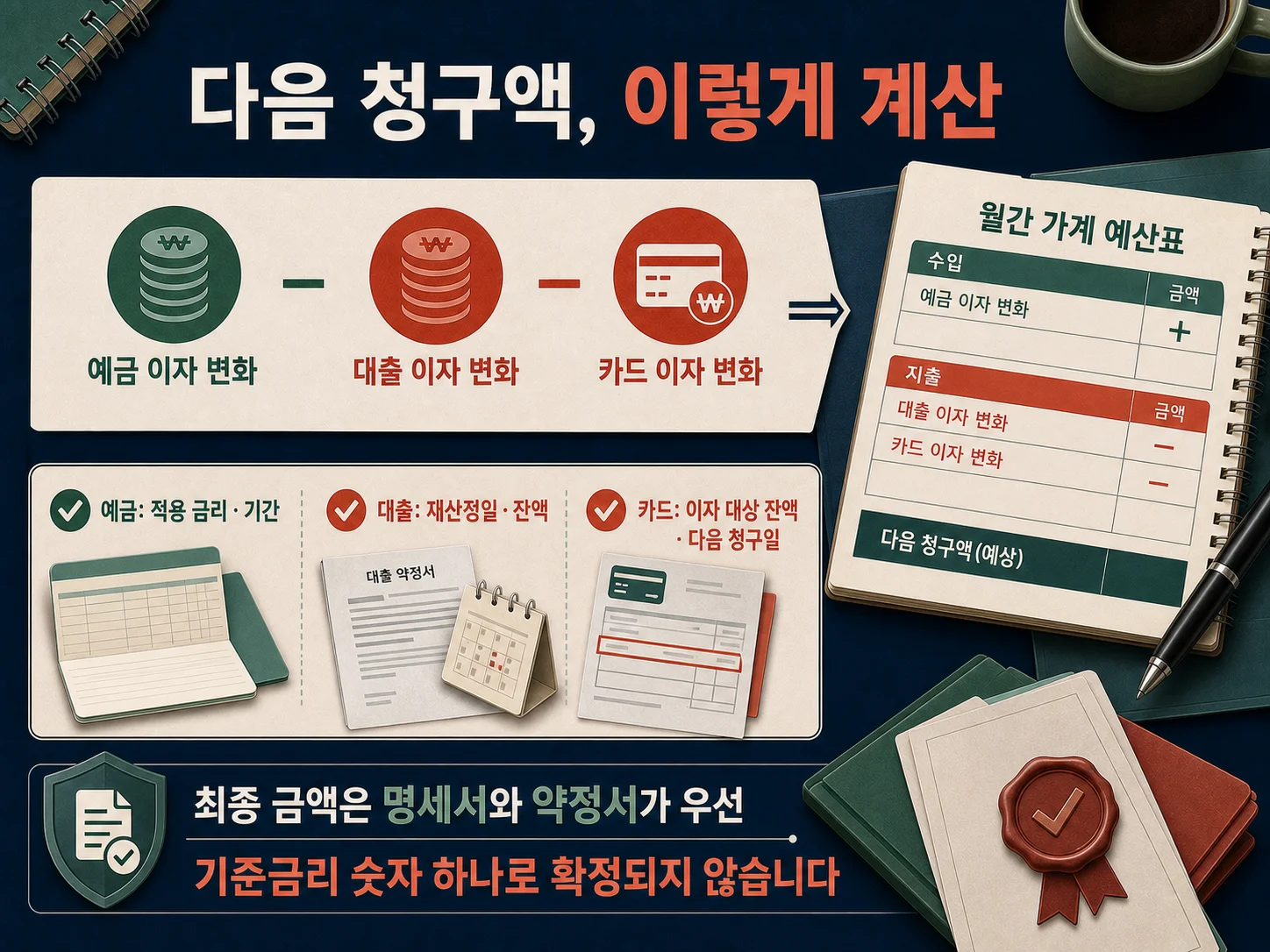 예금·대출·카드 이자 변화를 가계 예산으로 계산