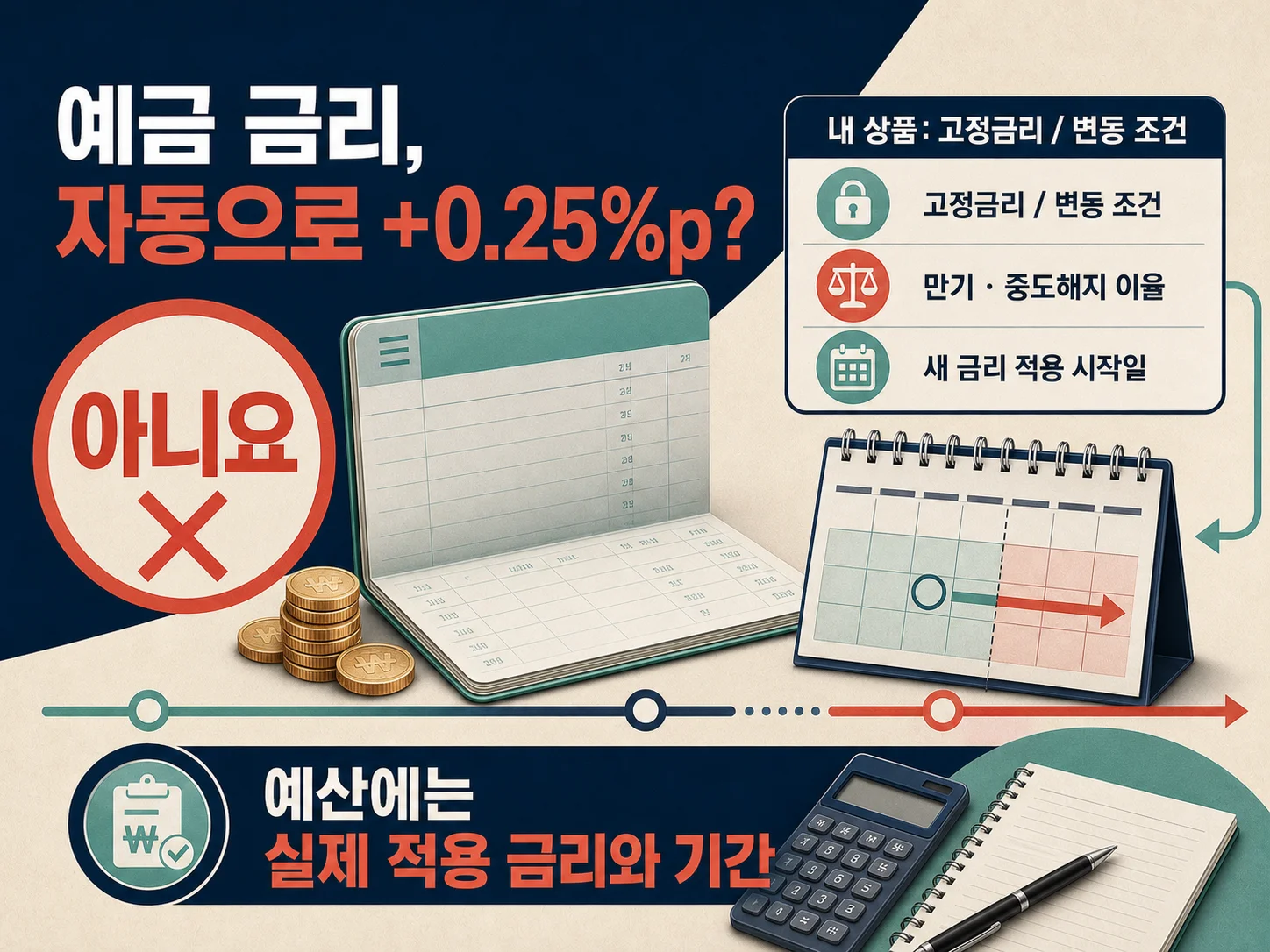 예금 금리와 만기·중도해지 이율 확인