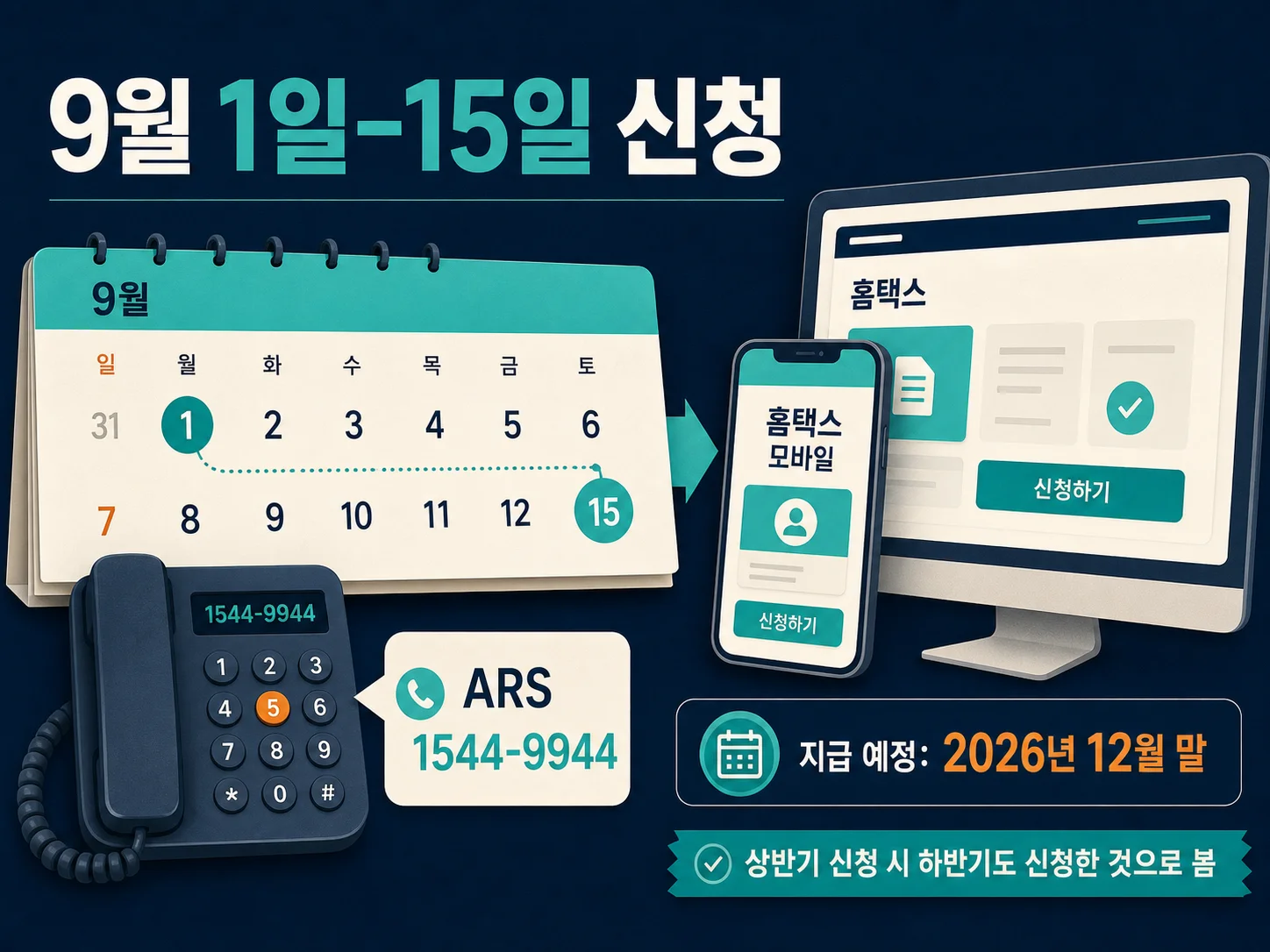 9월 근로장려금 신청 기간과 홈택스·ARS 신청 방법