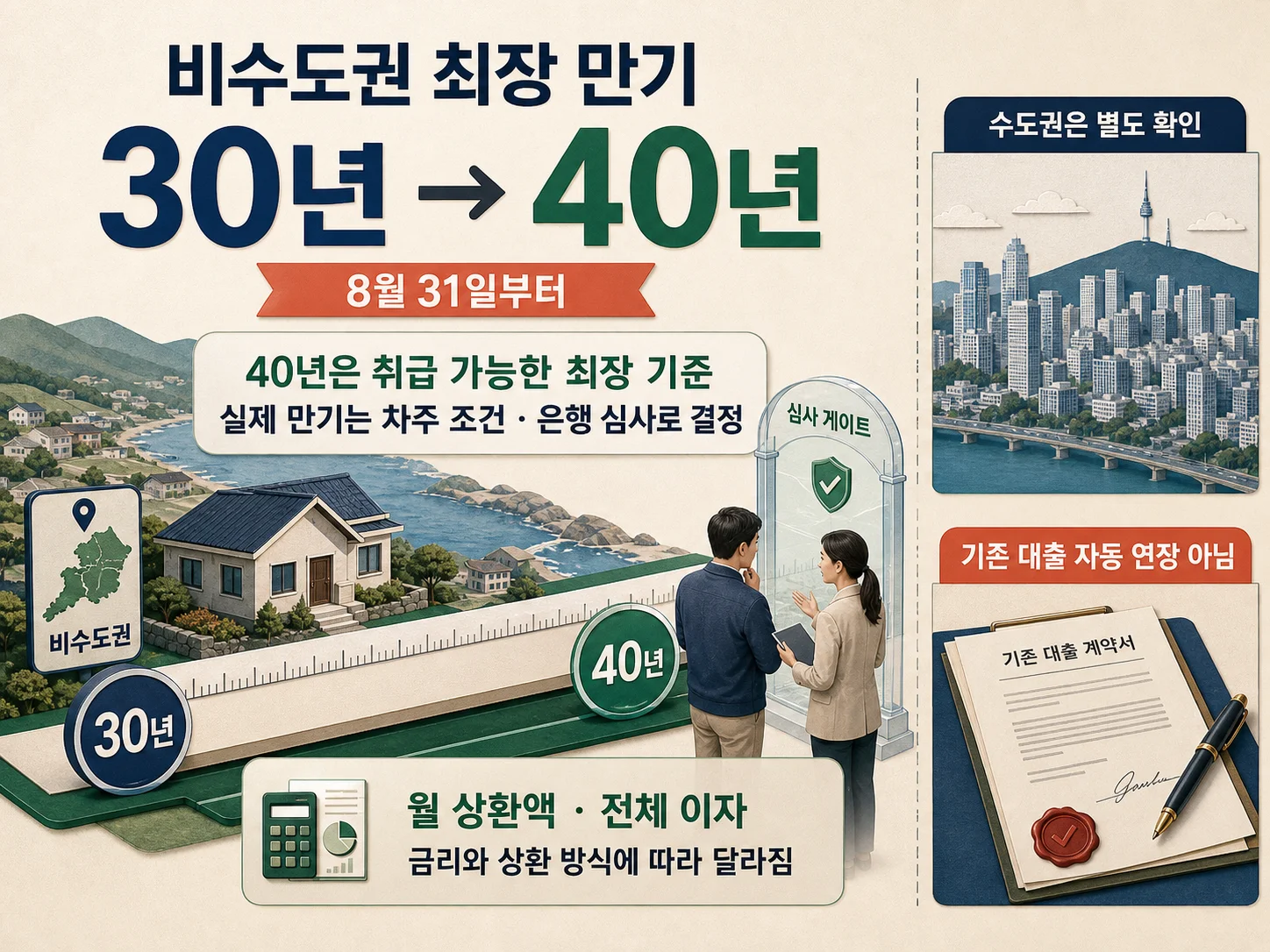 비수도권 주담대 최장 만기 30년에서 40년 복원 기준