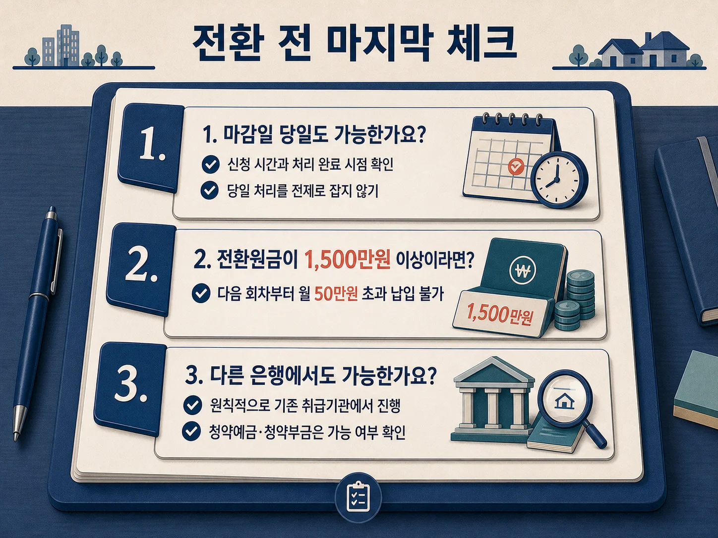 청약통장 전환 기한과 전환원금 및 민영주택 예치금 자주 묻는 질문