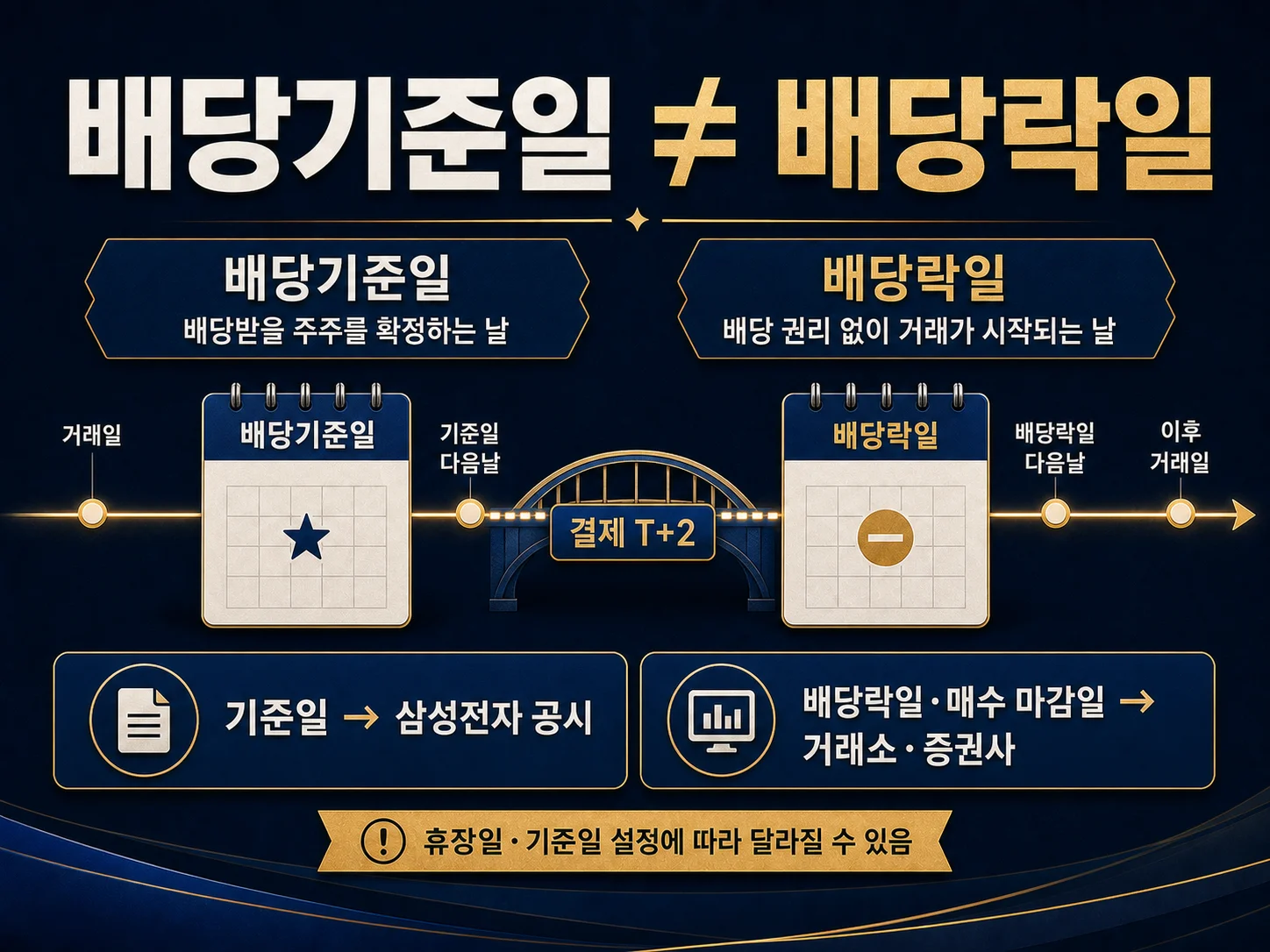 삼성전자 배당기준일과 배당락일 및 매수 마감일 구분