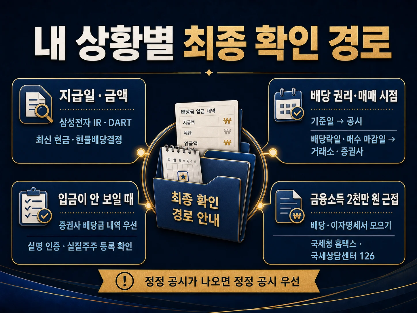 삼성전자 배당금 지급일·배당기준일·배당락일과 증권사 확인 경로 정리