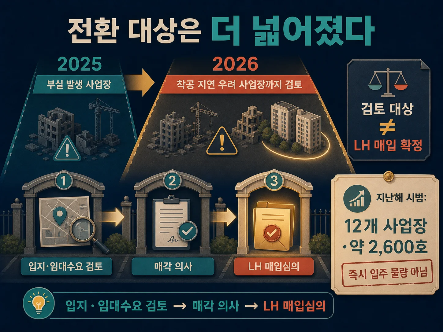 부실 및 착공 지연 우려 PF 사업장의 LH 매입 대상 검토