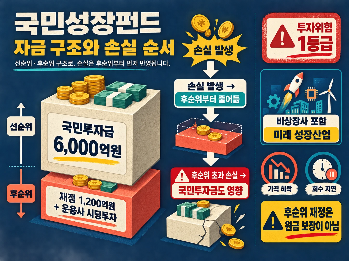 국민성장펀드 후순위 재정 출자와 원금 손실 위험