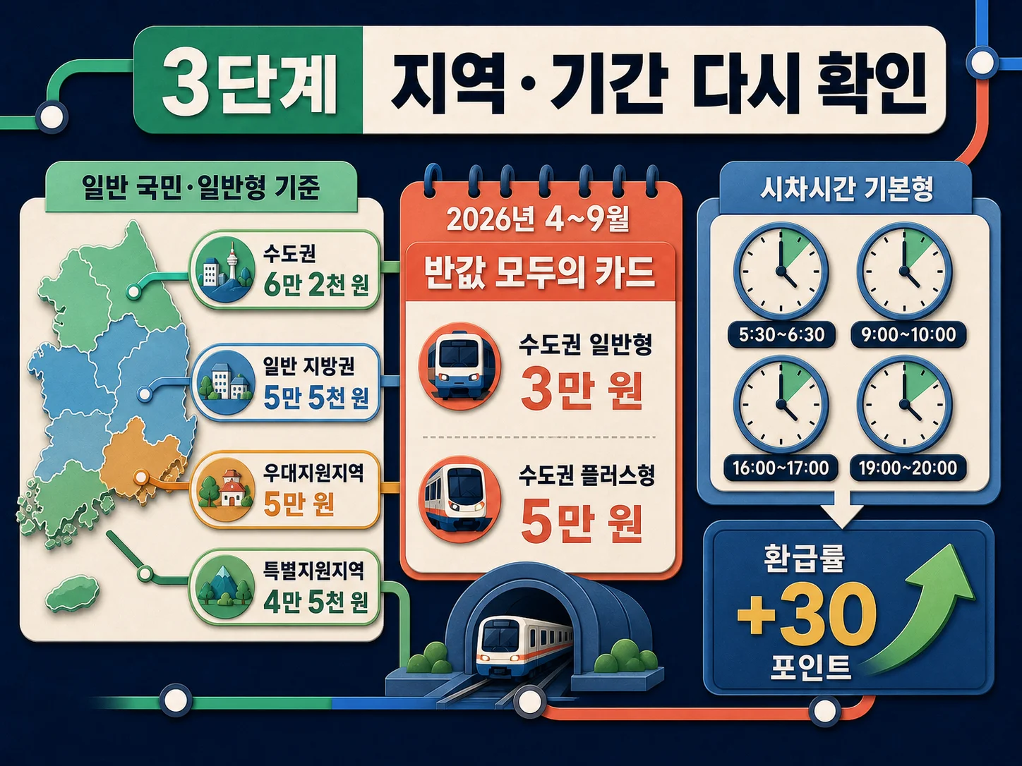 모두의 카드 지역별 기준금액과 반값 환급 한시 적용 기준
