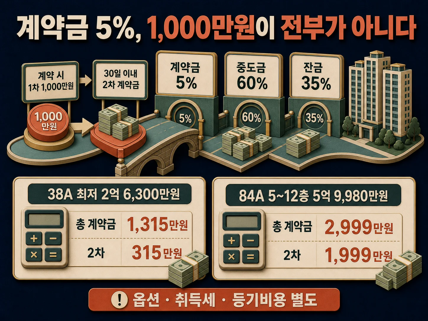 무순위 청약 계약금 5퍼센트와 중도금·잔금 및 당첨권 포기 기준