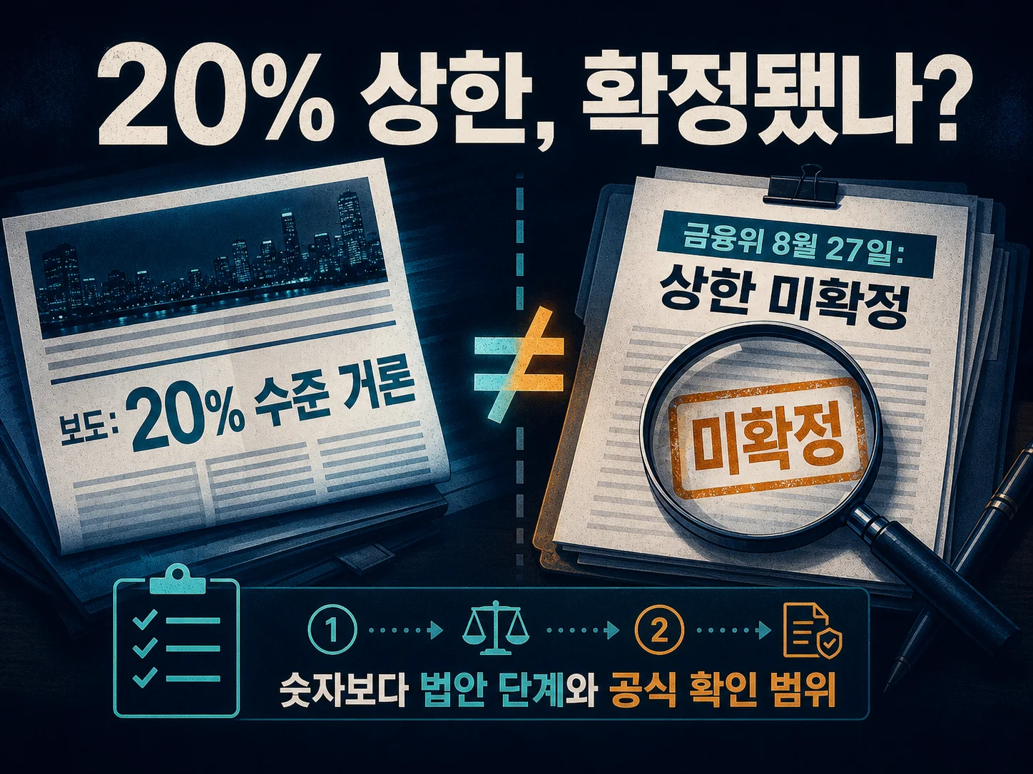 가상자산거래소 대주주 지분 상한 20% 확정 여부를 확인하는 내용