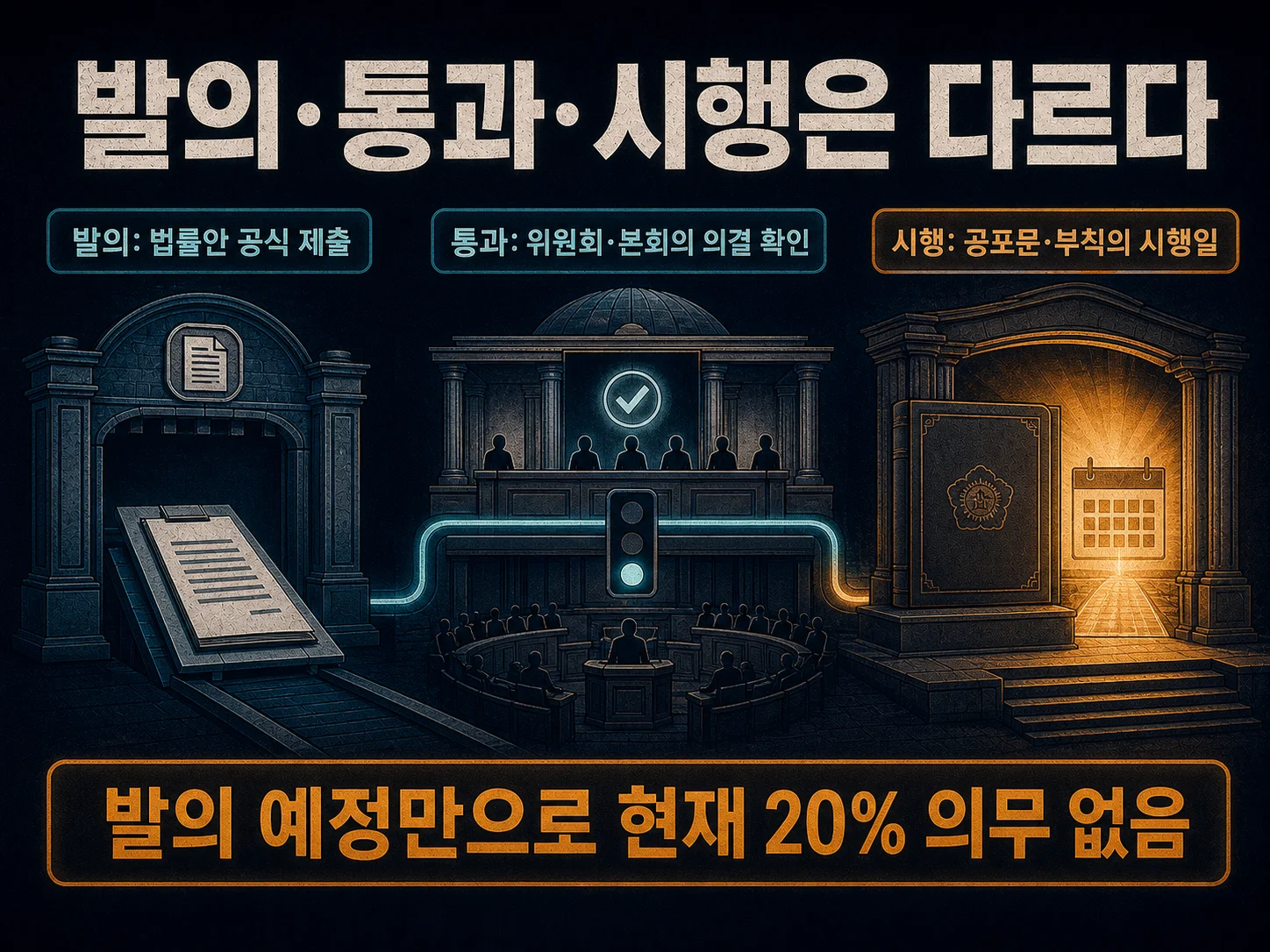 가상자산거래소 지분 규제의 발의·통과·시행 확인 단계