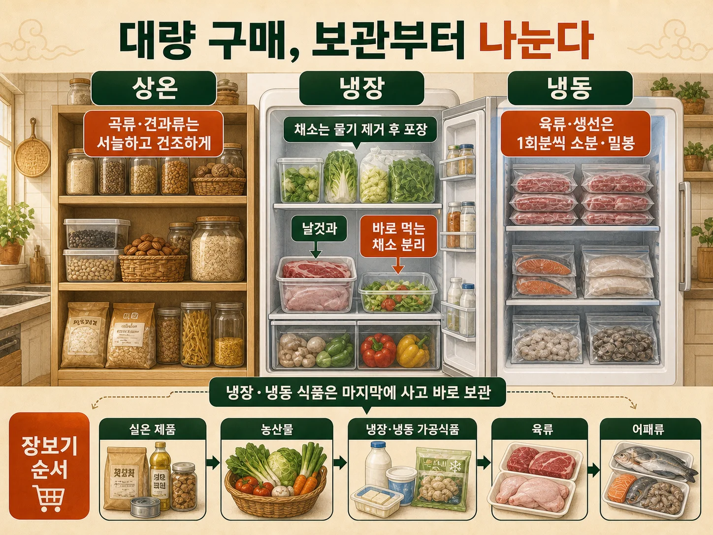 대량 구매 식재료 냉장 냉동 보관법