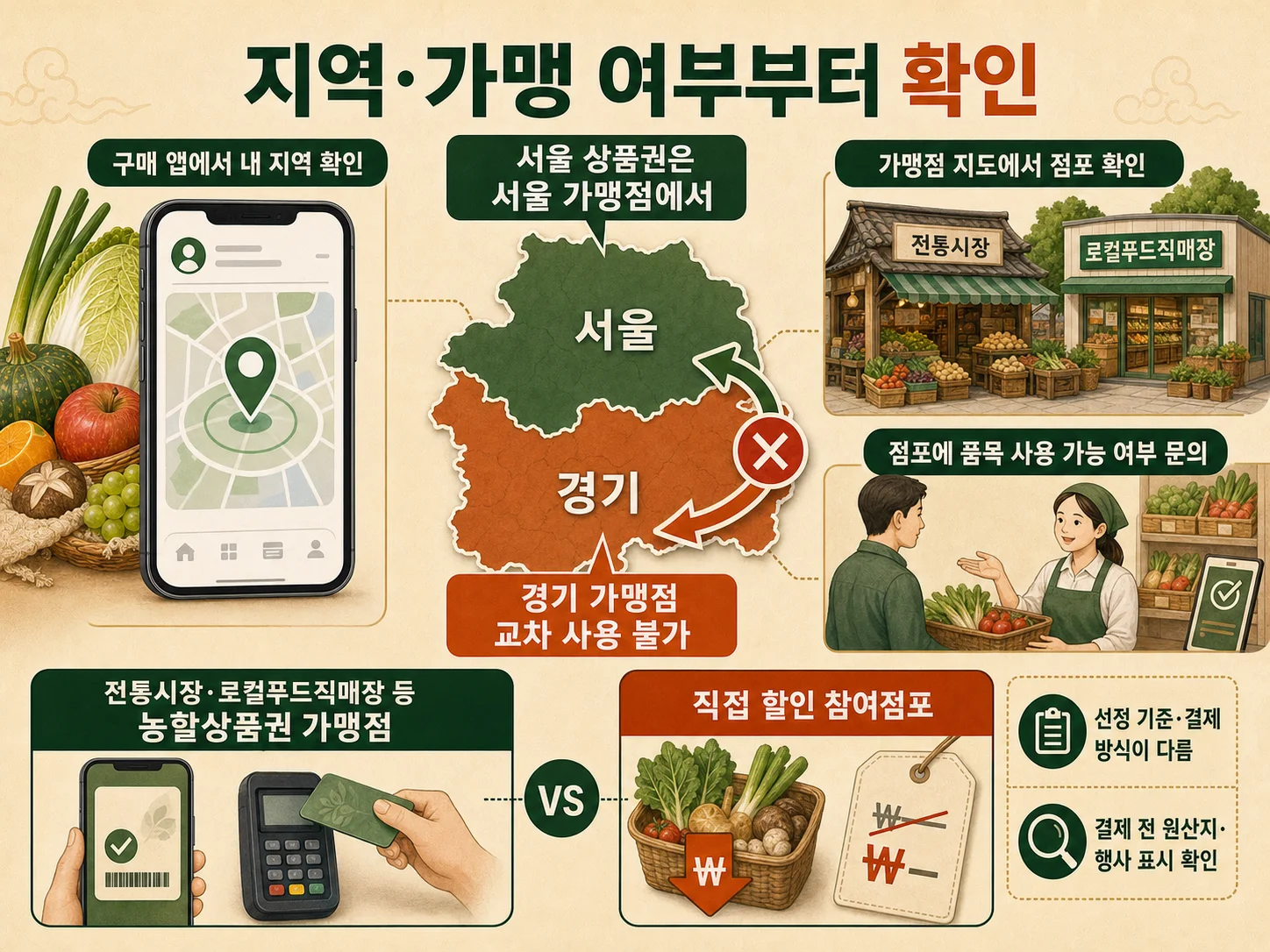 농할상품권 사용처의 지역 가맹점 확인