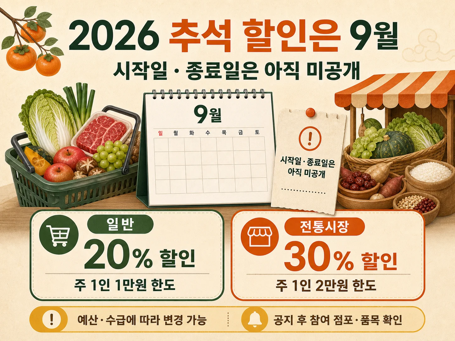 2026년 추석 농축산물 할인 지원 기간 확인