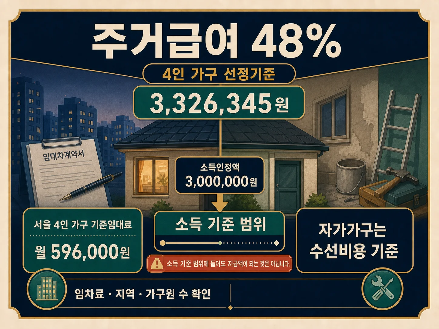 주거급여 48% 기준과 기준임대료 확인 방법 이미지