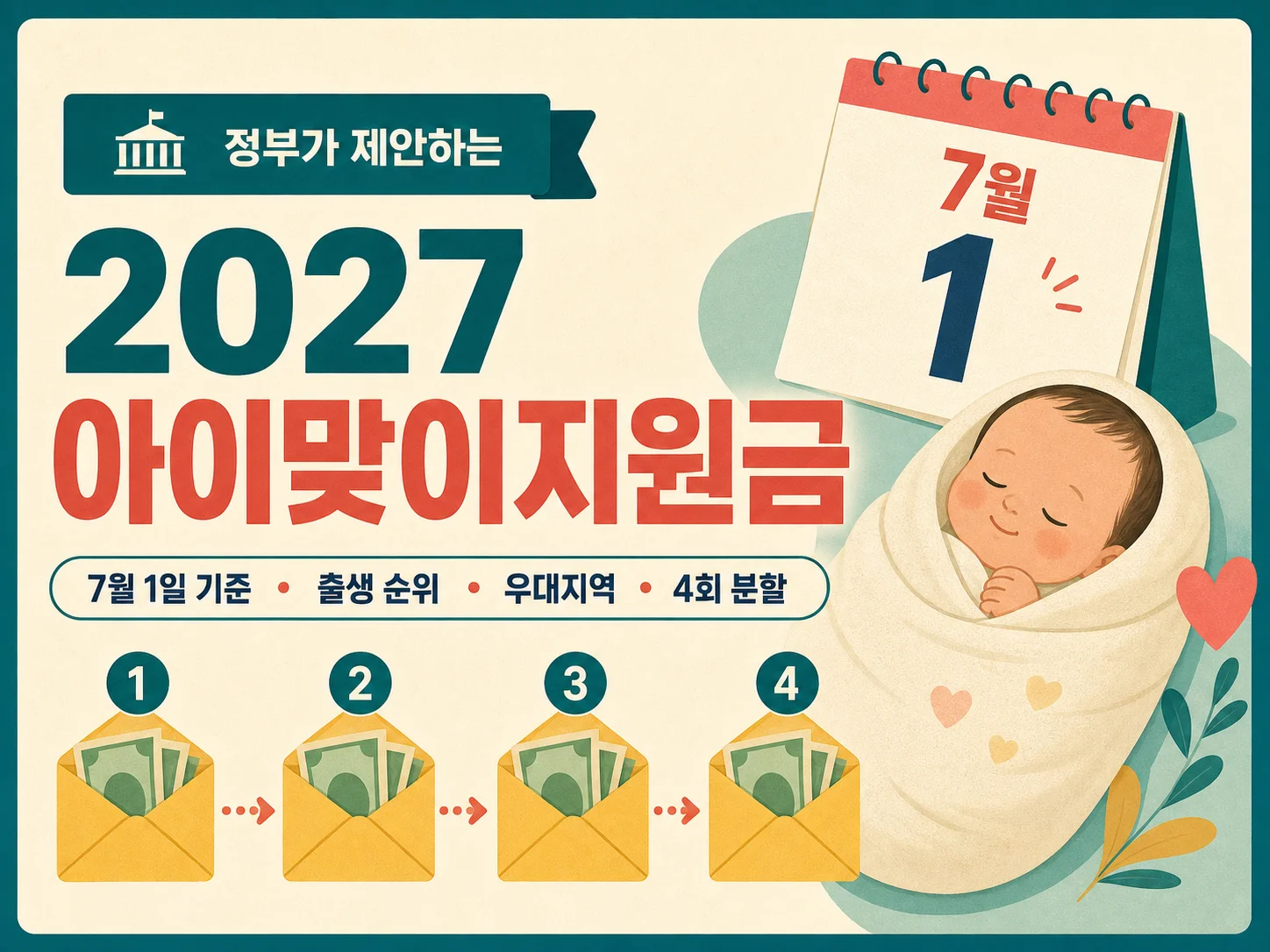2027년 아이맞이지원금과 아동기본수당 개편 핵심 안내