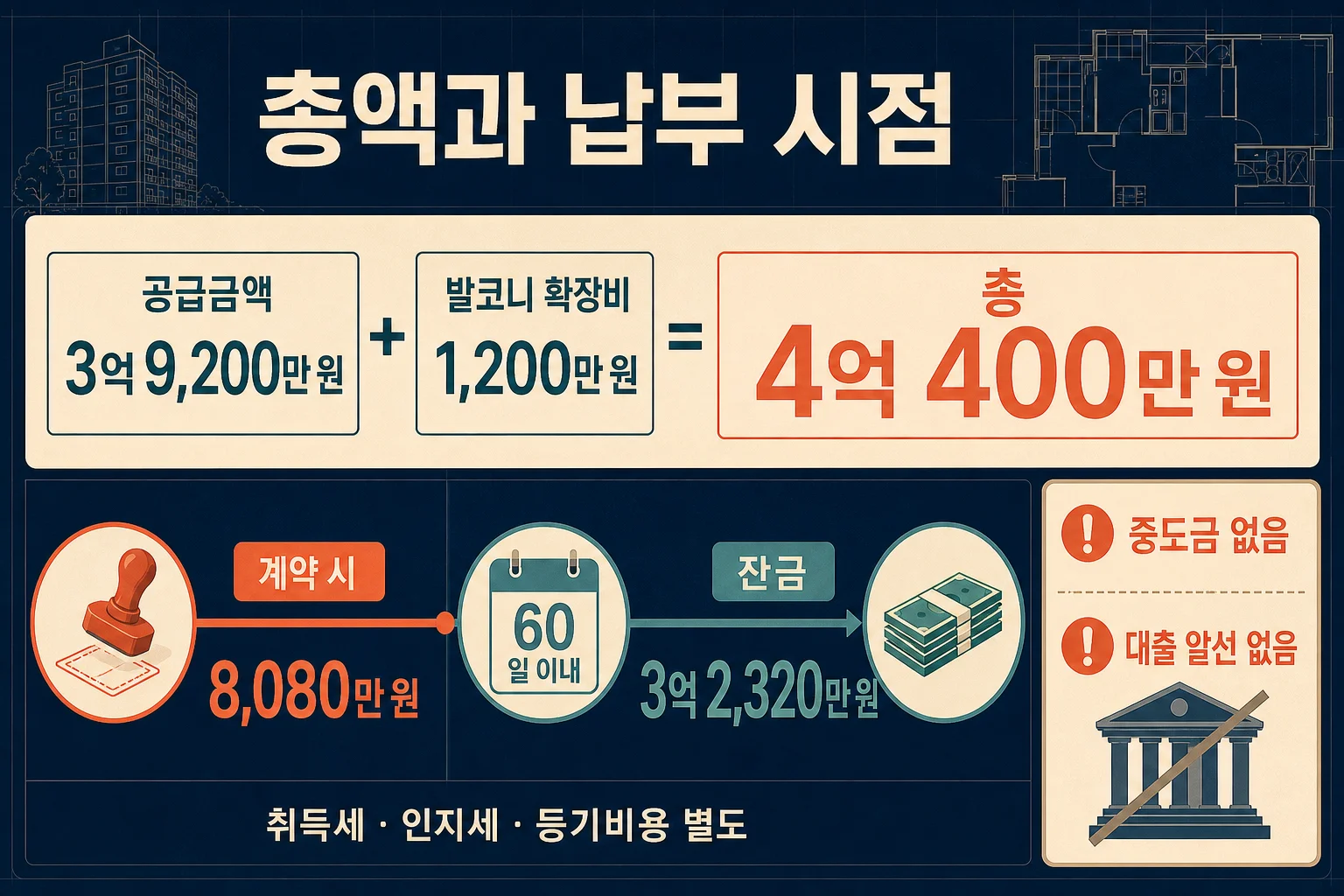 세종 84B 분양가 계약금과 잔금 납부 일정