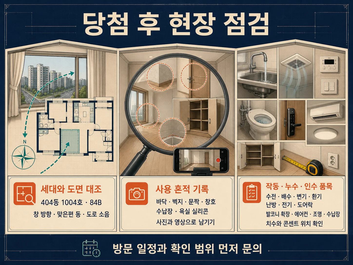 준공 아파트 사전점검 사용 흔적과 누수 확인 항목