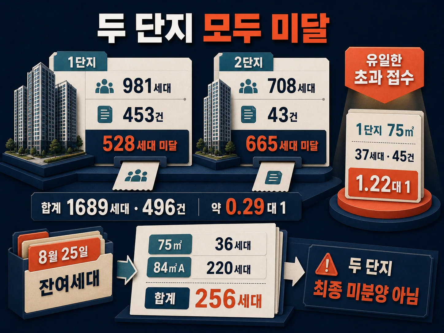 오산 헤리티지 자이 1·2단지 청약 경쟁률과 잔여세대 현황 이미지