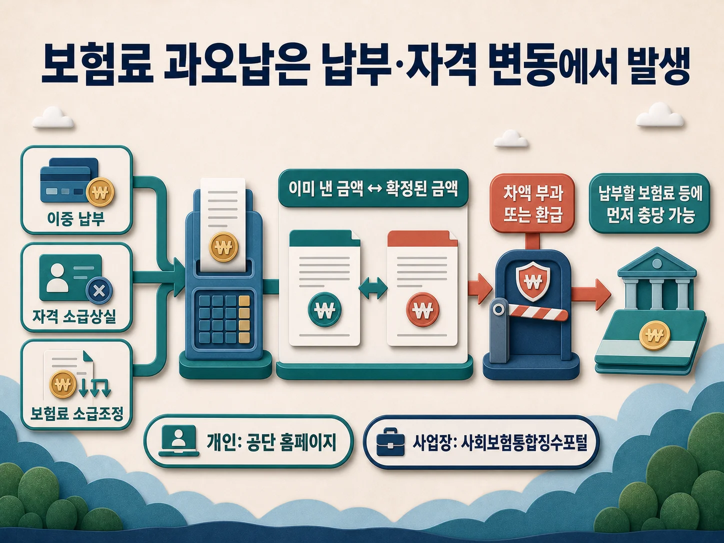 이중납부와 자격 변경으로 발생하는 보험료 환급금