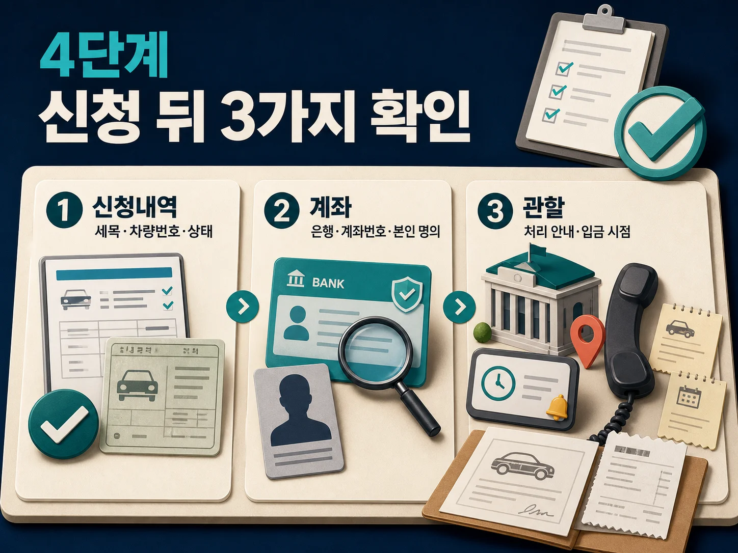 자동차세 환급 신청내역·계좌 정보·관할 자치단체 처리 상태 확인