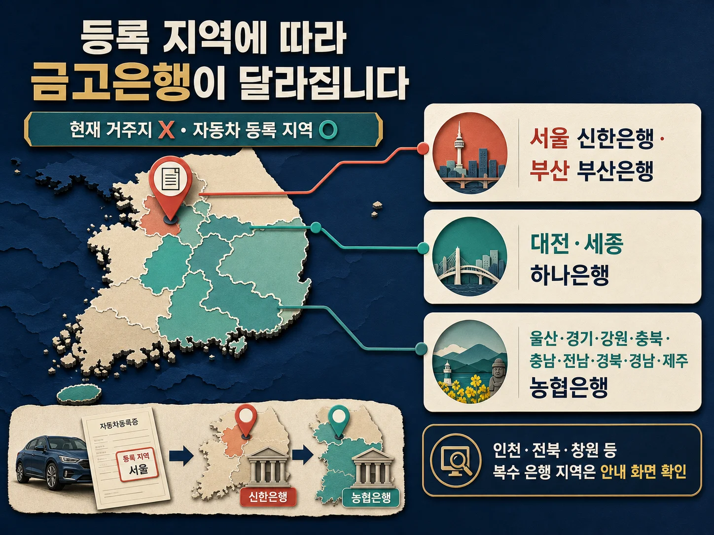자동차 등록 지역별 금고은행과 자동차 채권 환급금 조회 방법