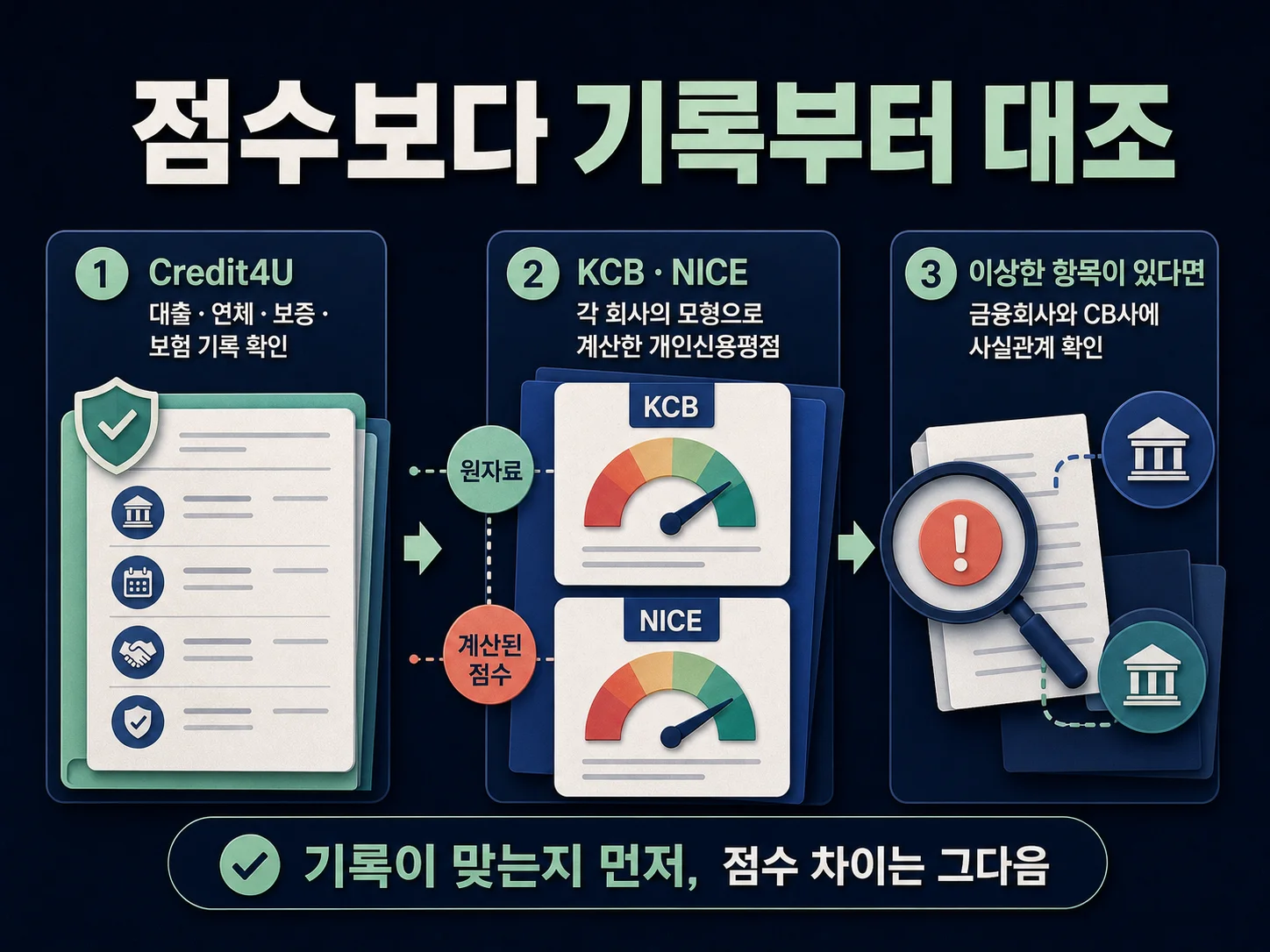 Credit4U에서 대출·연체·보증 기록과 신용점수를 함께 확인하는 방법