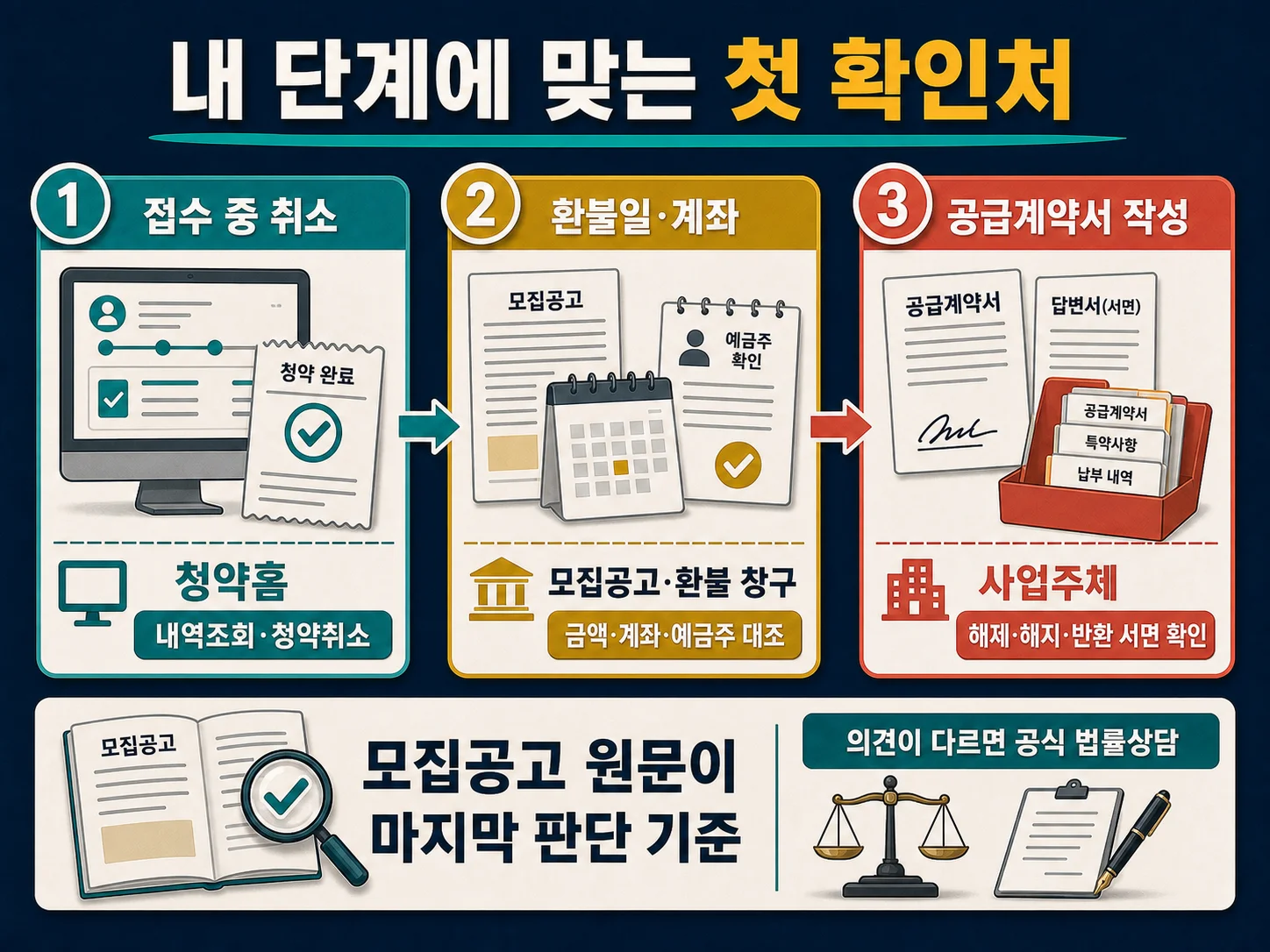 청약 단계별 청약홈·모집공고·사업주체 문의 기준