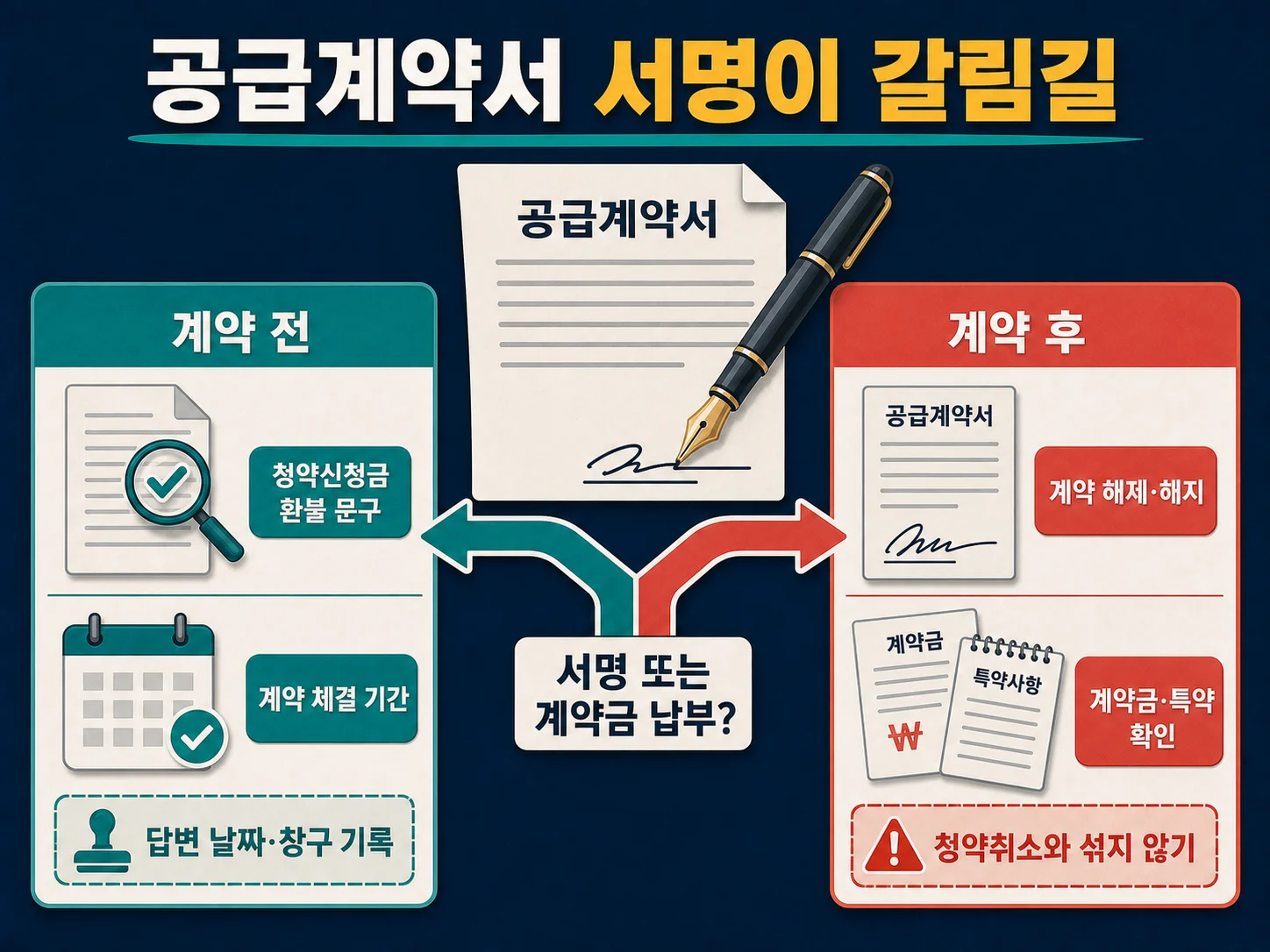 공급계약서 체결 전후 청약해지와 계약 해제·해지 차이