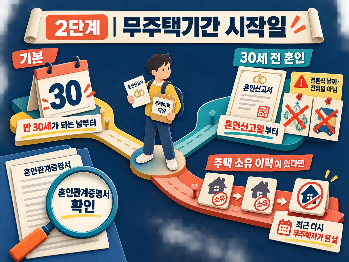 무주택기간 시작일과 혼인신고일·주택 처분일 기준 확인