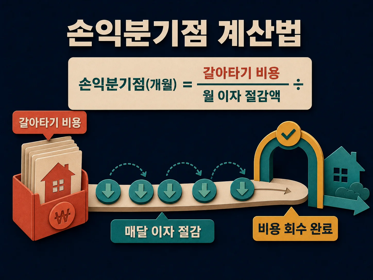 대출 갈아타기 손익분기점 계산식과 월 이자 절감액