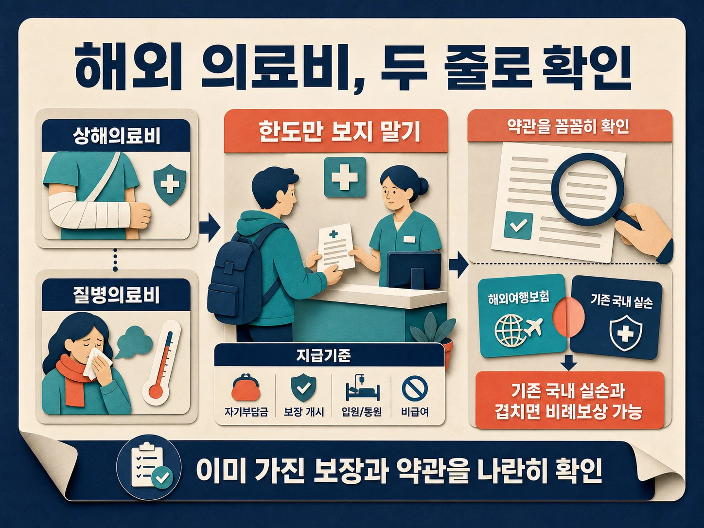 해외여행자보험 해외의료비와 국내 실손 보장 비교