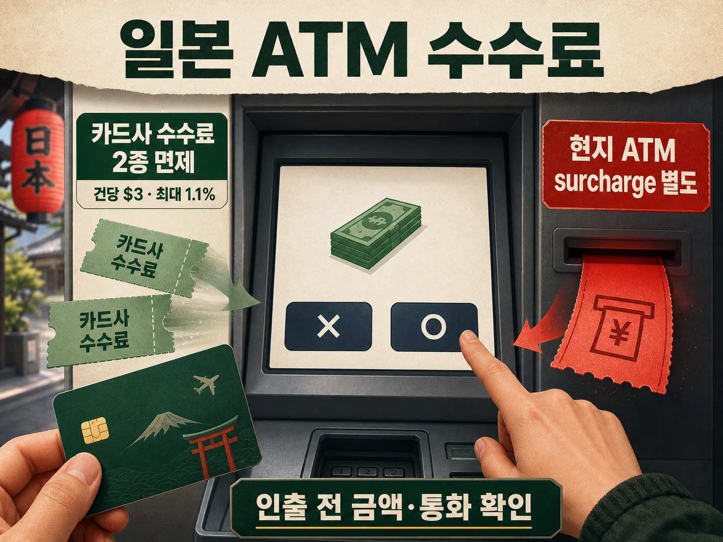 일본 ATM 인출 수수료와 현지 surcharge 확인