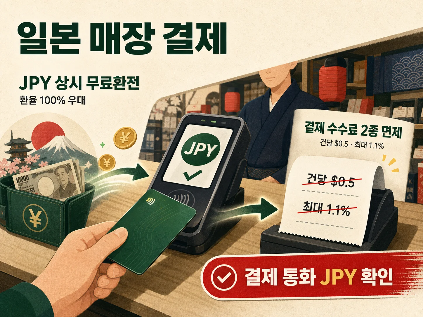 일본 JPY 결제 환율과 해외 결제 수수료 확인