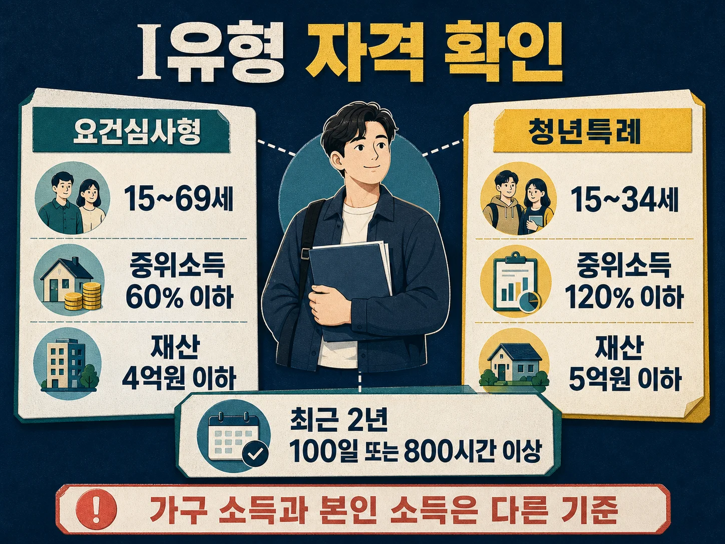 국민취업지원제도 I유형 소득·재산·취업경험 요건 정리