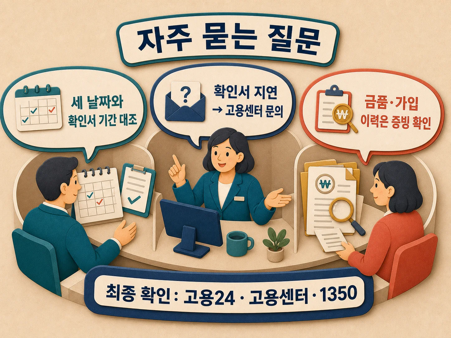 육아휴직 급여 신청과 고용보험 관련 자주 묻는 질문 안내 이미지