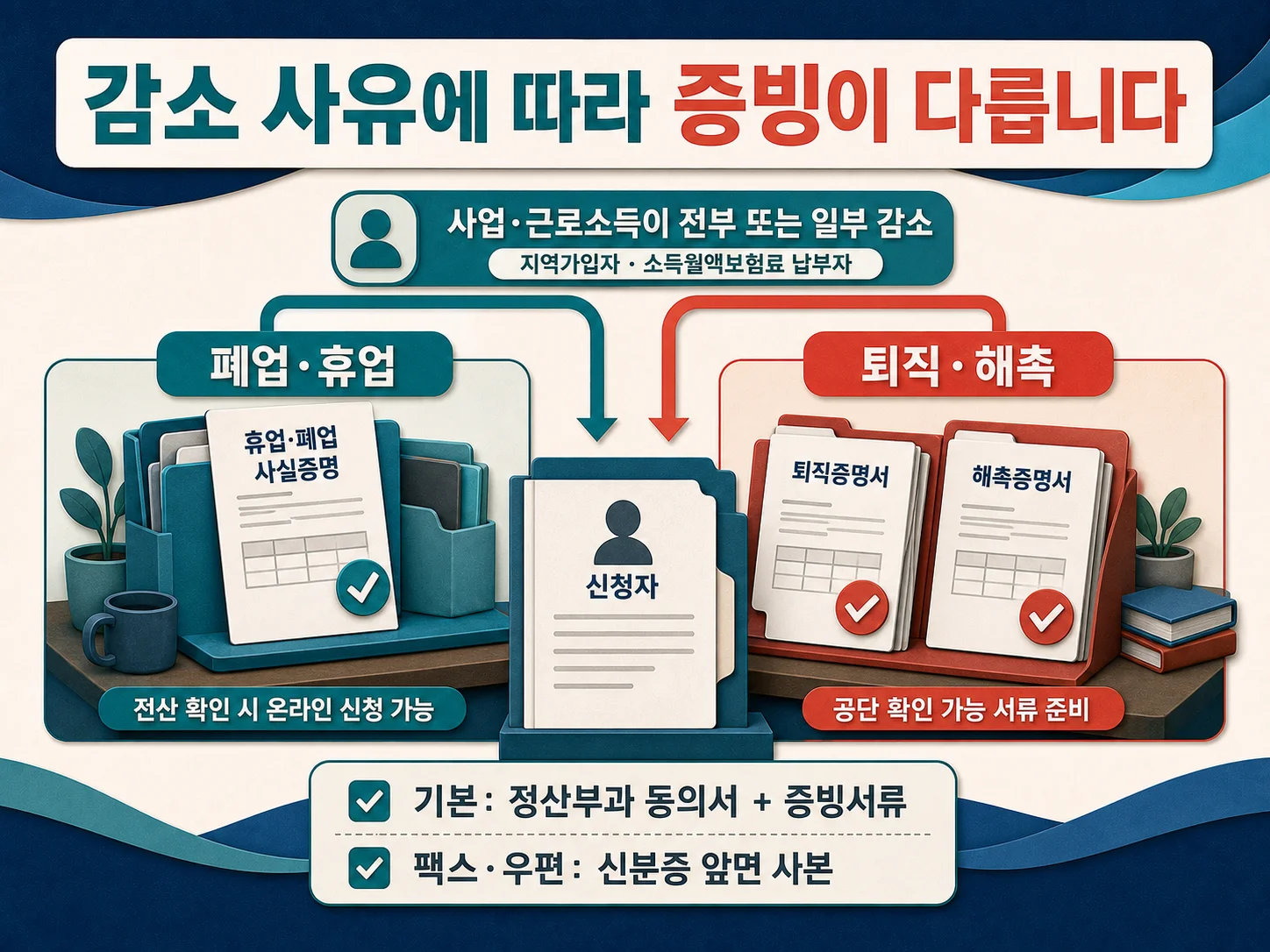 폐업·휴업·퇴직·해촉에 필요한 건강보험료 조정 증빙서류