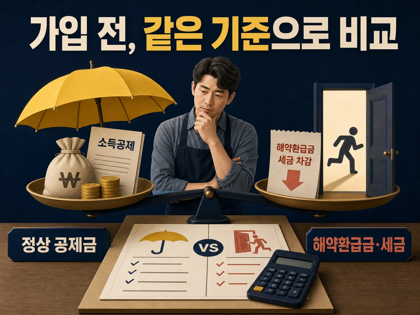노란우산공제 가입과 해약 전 소득·부금 비교 체크