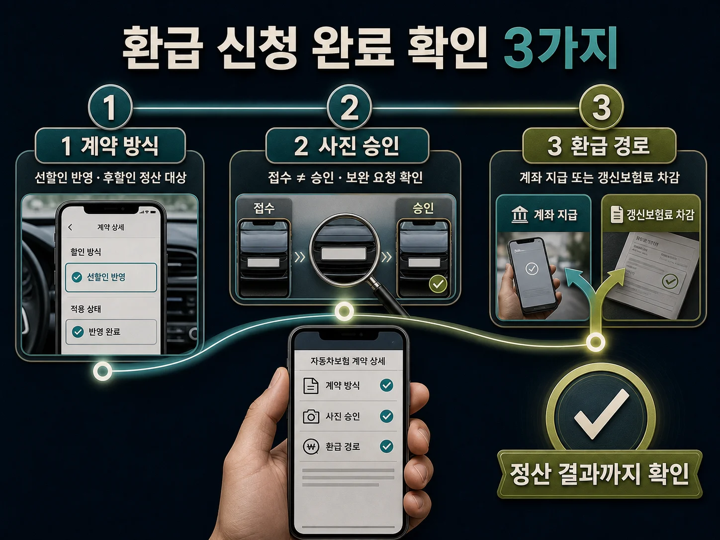 자동차보험 마일리지 환급 신청 완료와 사진 승인·환급금 확인 방법
