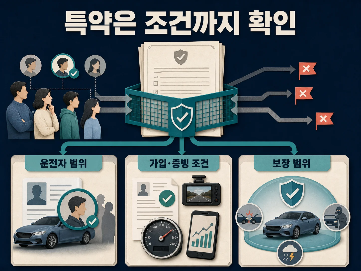 자동차보험 할인특약과 보장특약의 가입 조건 및 보장 범위 확인
