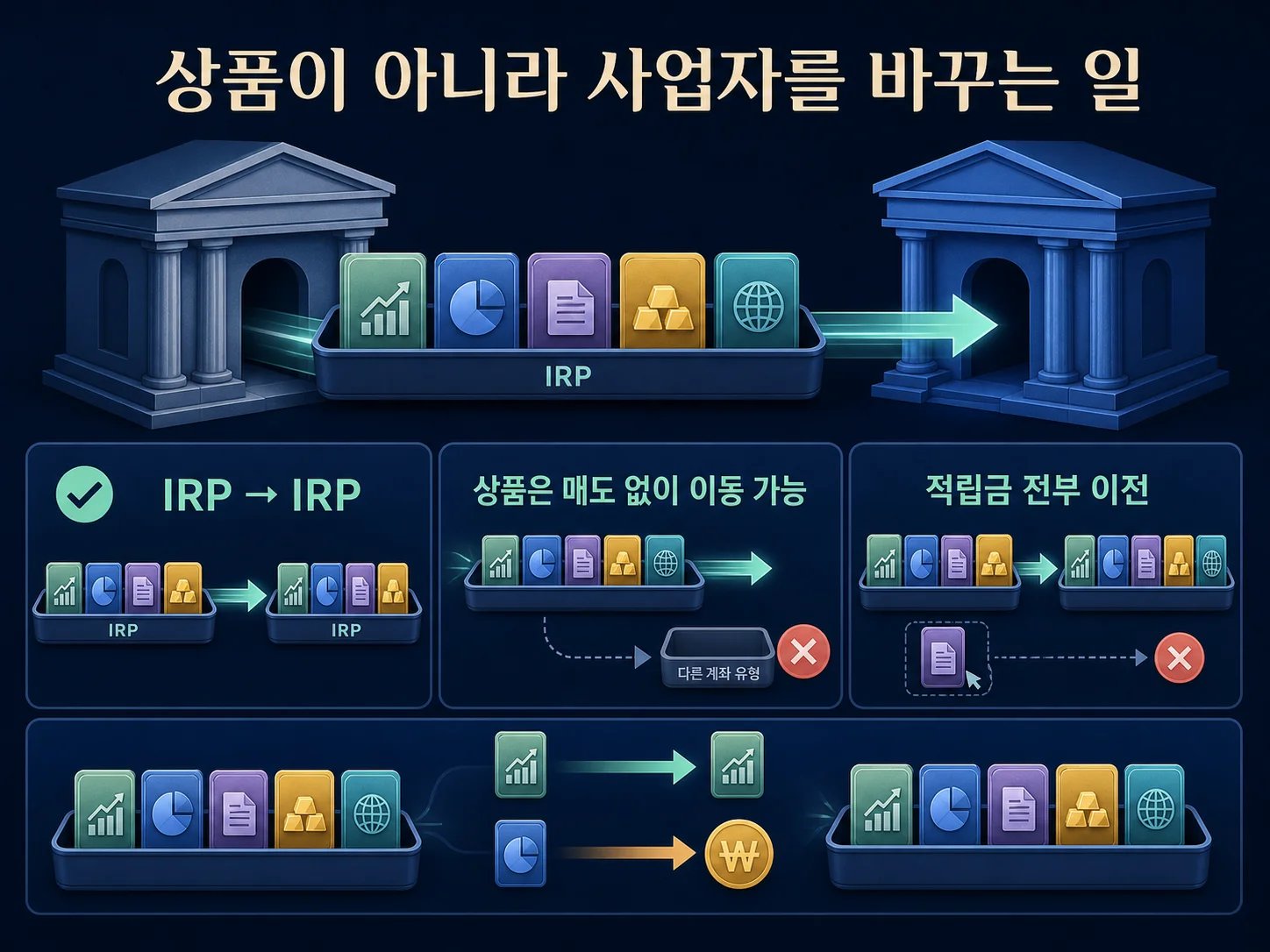 IRP 실물이전으로 상품과 사업자를 구분하는 과정