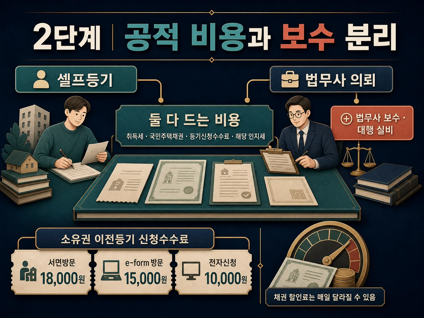 셀프등기 공적 비용과 법무사 보수 구분