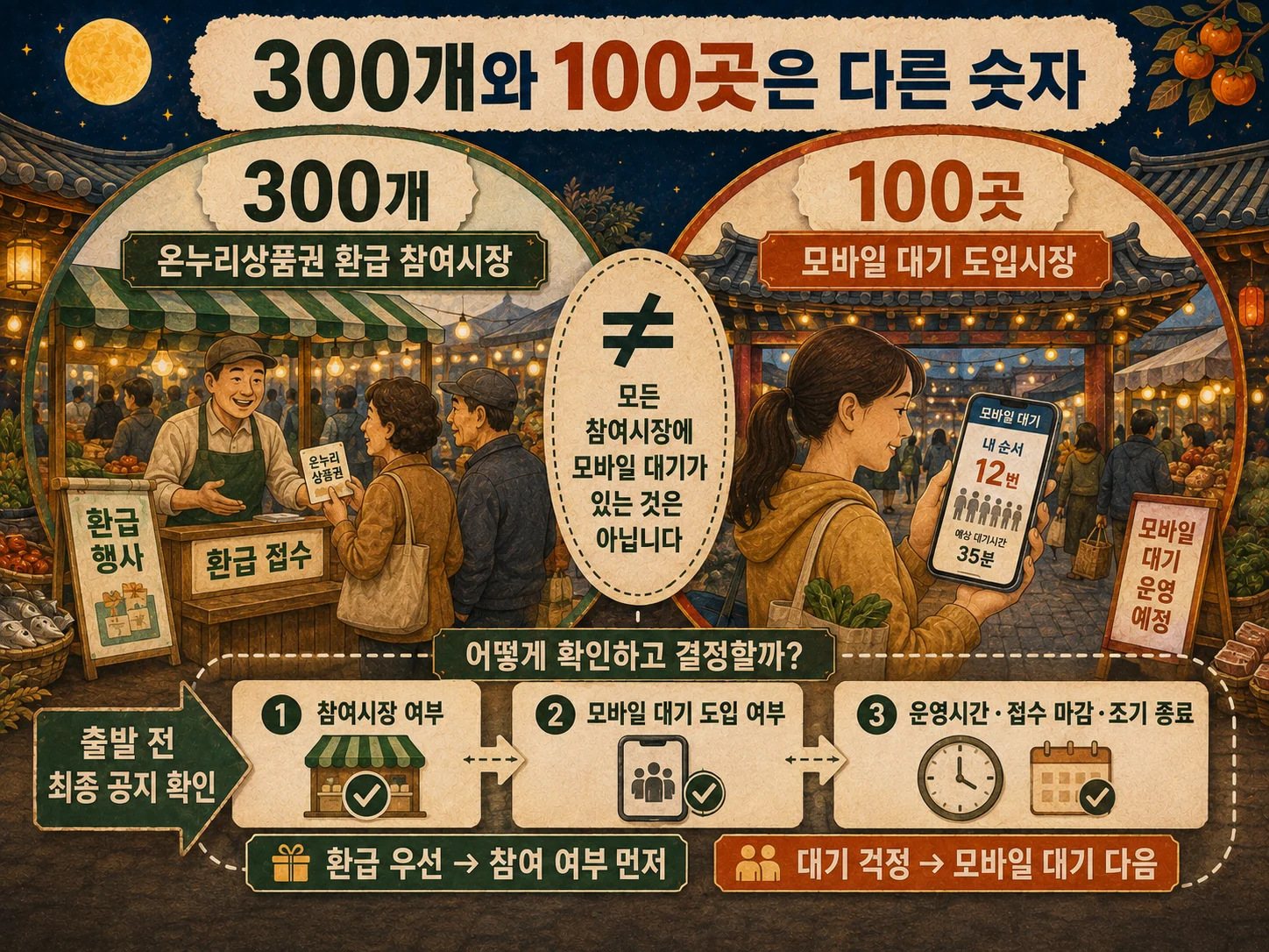 • 모바일 대기와 전통시장 환급 방문 일정 점검