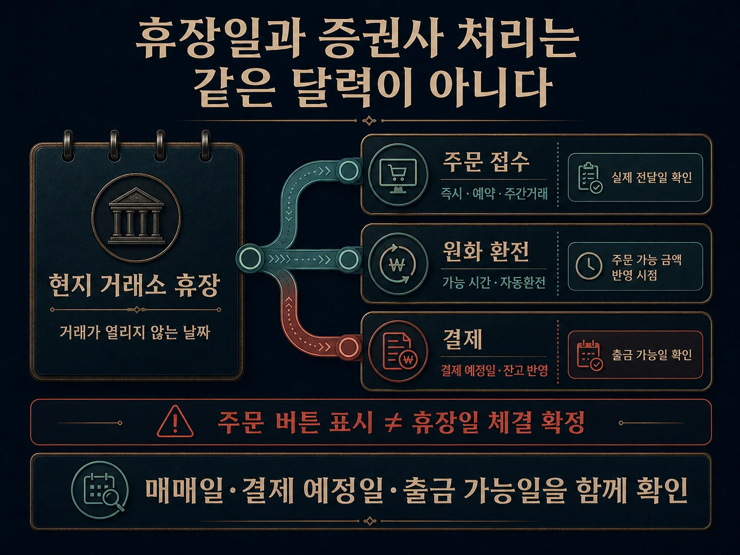 해외주식 주문·원화 환전·결제 항목 분리 확인